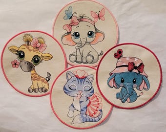 Levylisa 21-Piece Cute Animal Embroidered Patches - Iron On Or Sew On For Clothes, Hats, Bags (Panda, Giraffe, Lion, Flamingo, Rabbit) - View #8