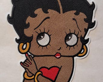 Betty Boop Back Patch: Iron-On Embroidered Applique