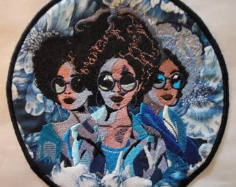 Black Sisters Sew-on Patch: Afrocentric Abstract Art
