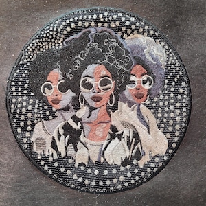 African American Black Sisters Patch, Abstract, Black Girl Magic, Afrocentric Patches, Afro Woman Sew-on Patch, Patches for the Culture