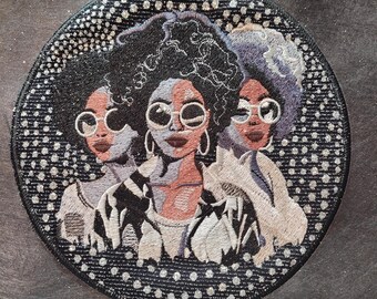 Black Sisters Patch: Afrocentric Sew-On Denim Patch