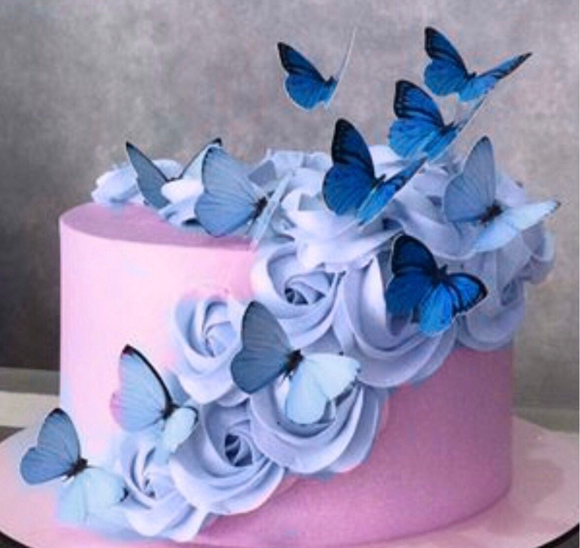 Se envía rápido Mariposas comestibles de decoración para pastel de color  azul helado pálido, juego de 20 mariposas de papel de oblea. Decoración de  cumpleaños de tartas de mariposas. -  México