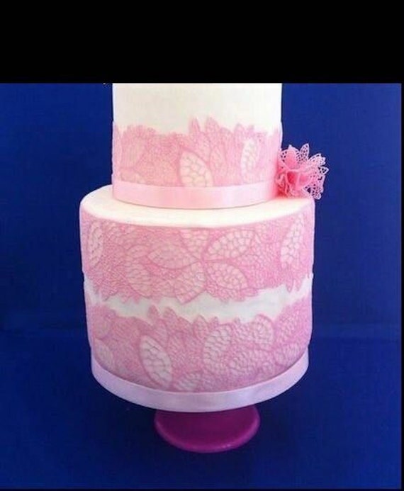 READY MADE EDIBLE LARGE PANEL LACE 3 PC Anniversary cake Baby Shower Birthday