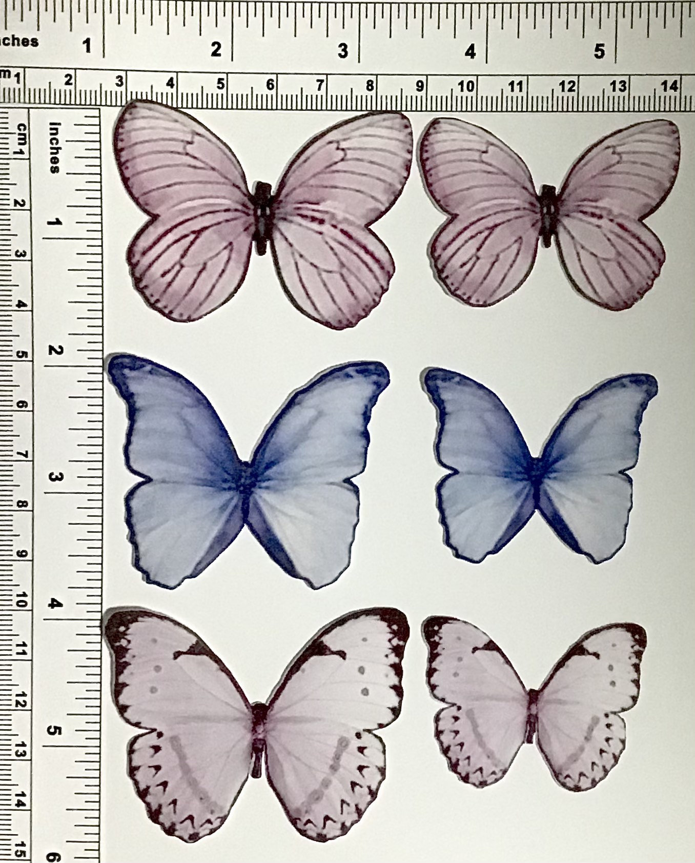 24 PCS Purple & Blue Professional Edible Wafer Butterfly for