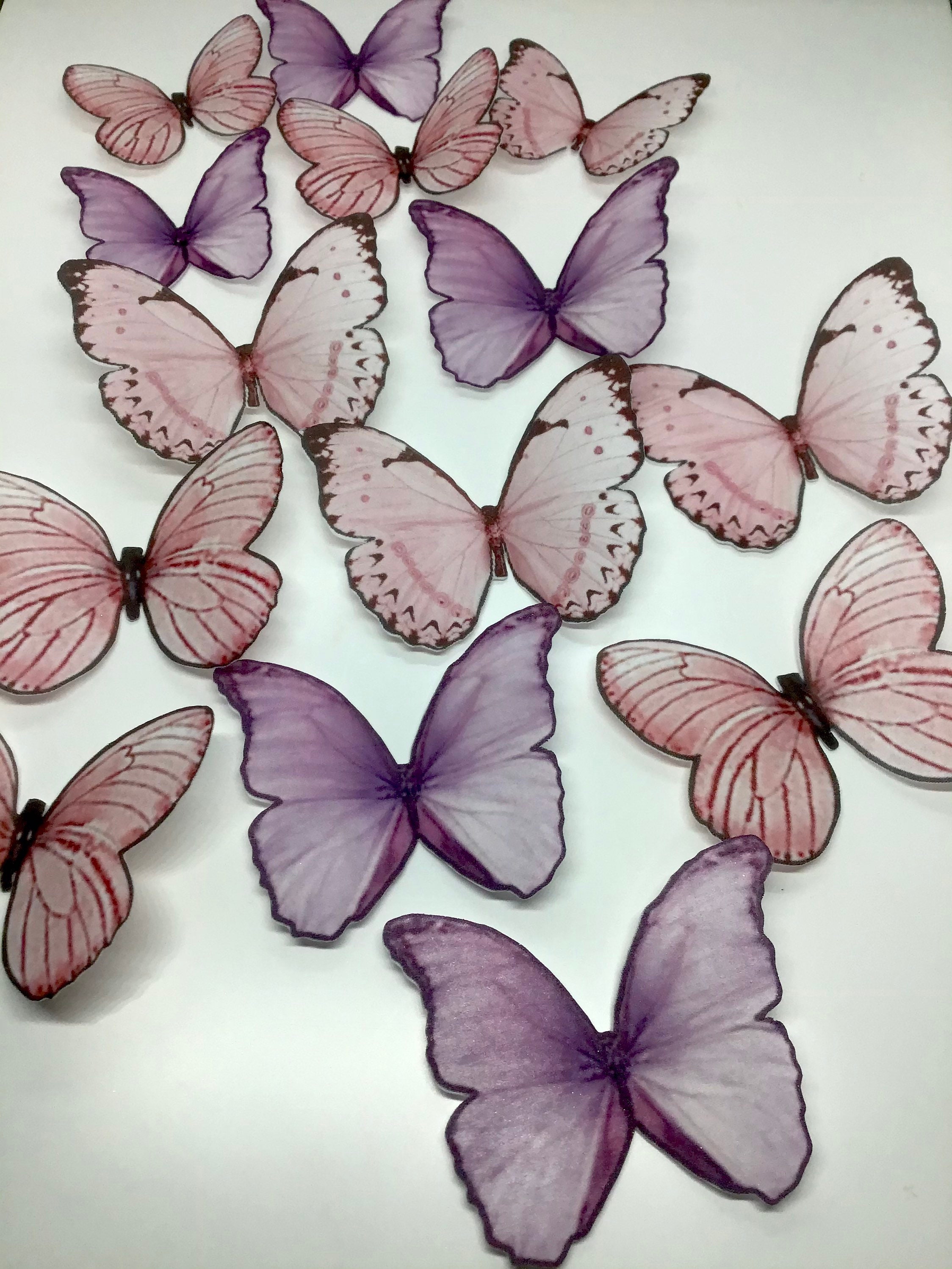 confezione di 50 farfalle commestibili per la torta decorazione cupcake  toppers wafer carta farfalle decorazioni per il matrimonio pq447