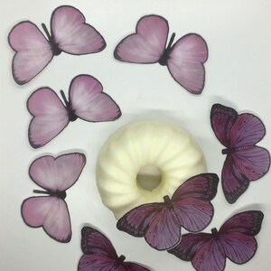 24 PCS lavender & purple professional edible wafer butterfly for birthdays anniversary weddings engagements baby showers cake cupcake topper image 3