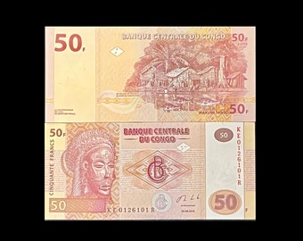 Congo 50 Francs UNC Currency Banknote - 1 pc (Congolese Money)