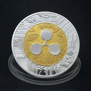 Ripple / XRP One Ounce Novelty Collector’s Coin in Protective Plastic Case (Gold-on-Silver) - 1 pc | Egan Store