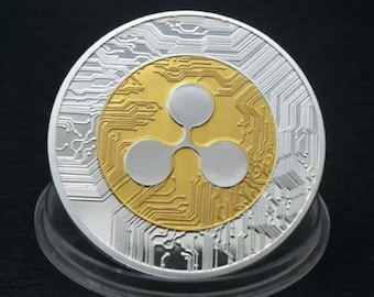 Moeda de novidade Ripple XRP: Criptomoeda colecionável de ouro sobre prata
