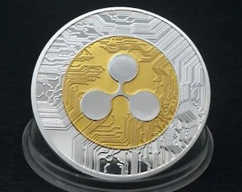 Ripple / XRP One Ounce Novelty Collector’s Coin in Protective Plastic Case (Gold-on-Silver) - 1 pc | Egan Store