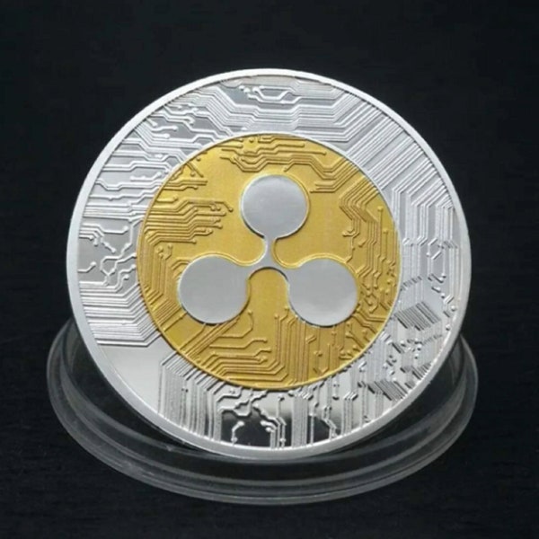 Ripple / XRP One Ounce Novelty Collector’s Coin in Protective Plastic Case (Gold-on-Silver) - 1 pc | Egan Store