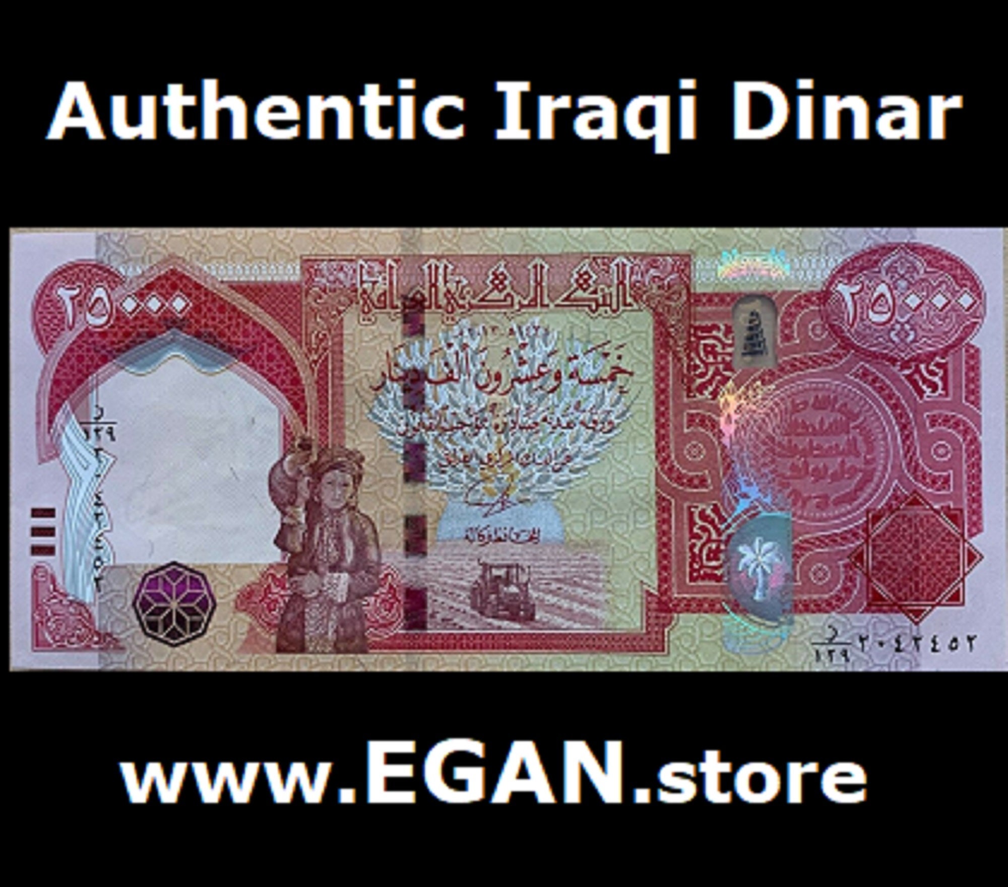 25,000 x 10 Uncirculated Dinar Notes IQD 1/4 of A Million Authentic 25K Iraq Collector's Note with The New 2020 Security Features 250,000 New Iraqi Dinars 