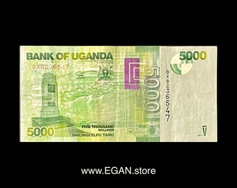 Uganda 5000 Shillings CIR Banknote - 1 pc (African Currency)