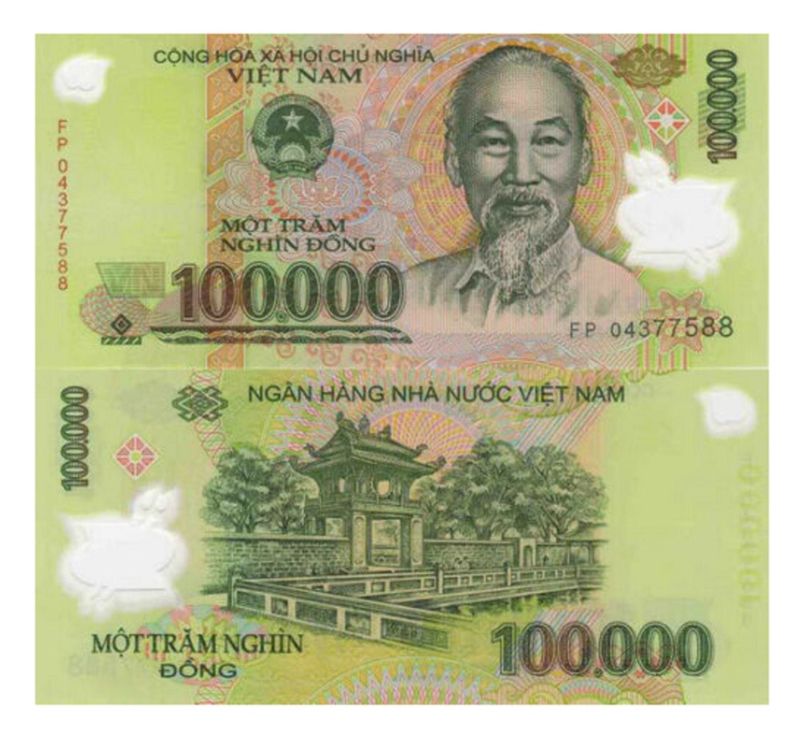 100000 Vietnamese Dong One 100K VND UNC Vietnam Polymer Etsy