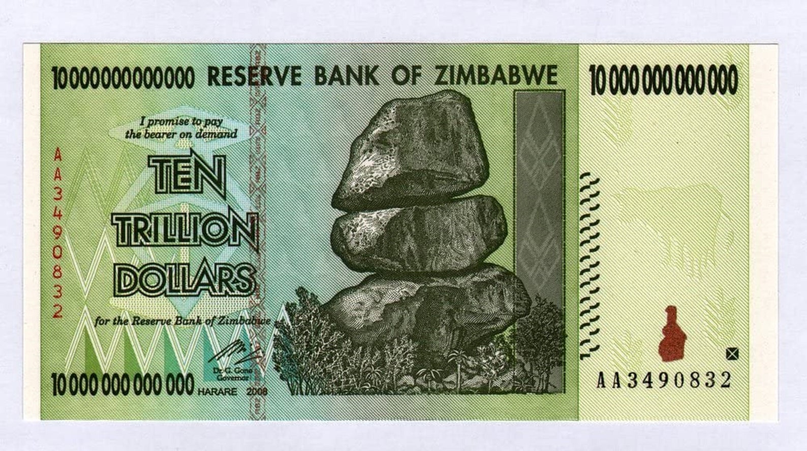 500 Trillion Zimbabwe Dollars Fifty 50 X 10 Trillion Etsy