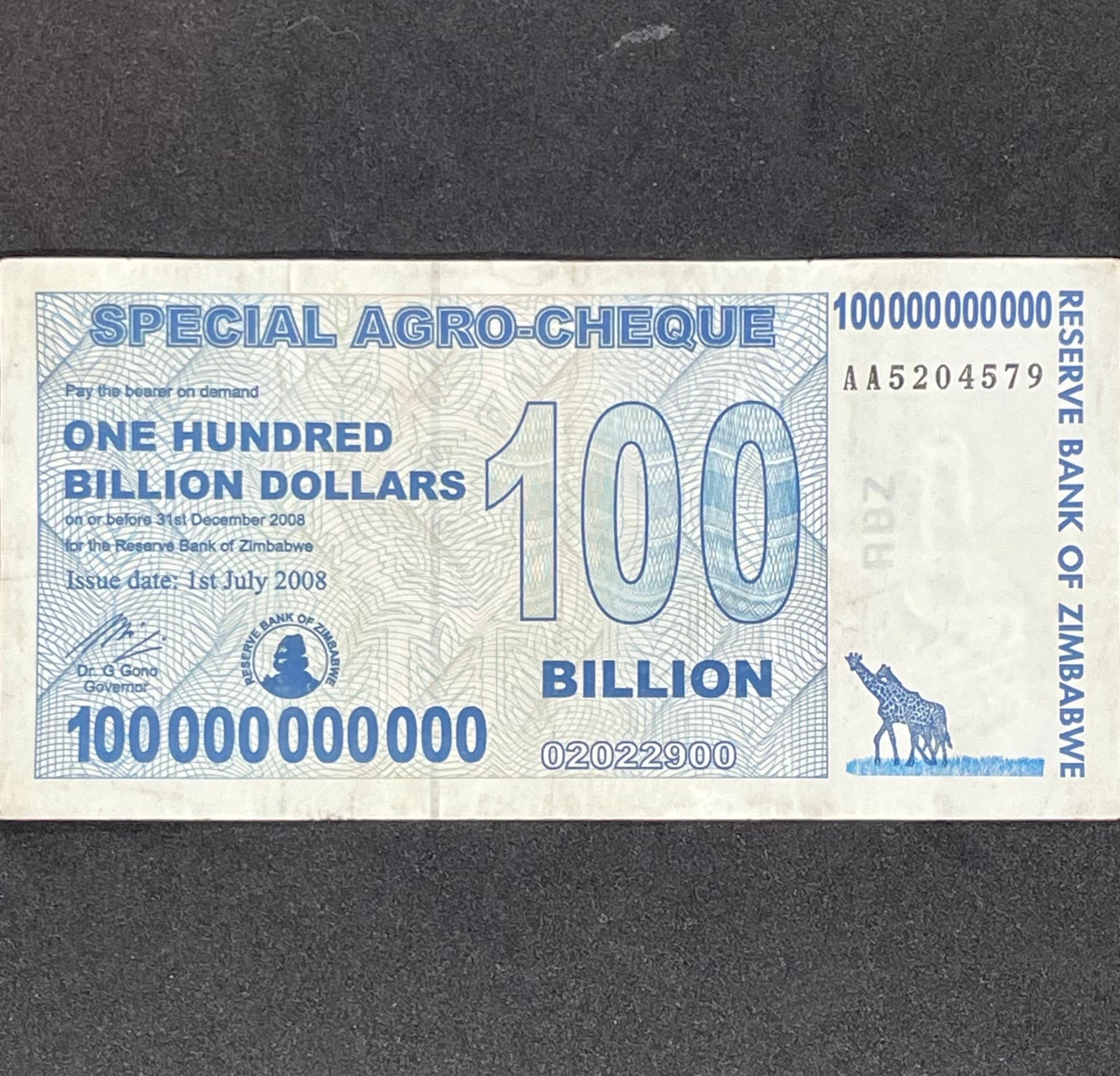 ジンバウエ 1000億ドル紙幣 楽天市場】【鑑定書付き】1500憶ジンバブエドル 1000億ドルと500