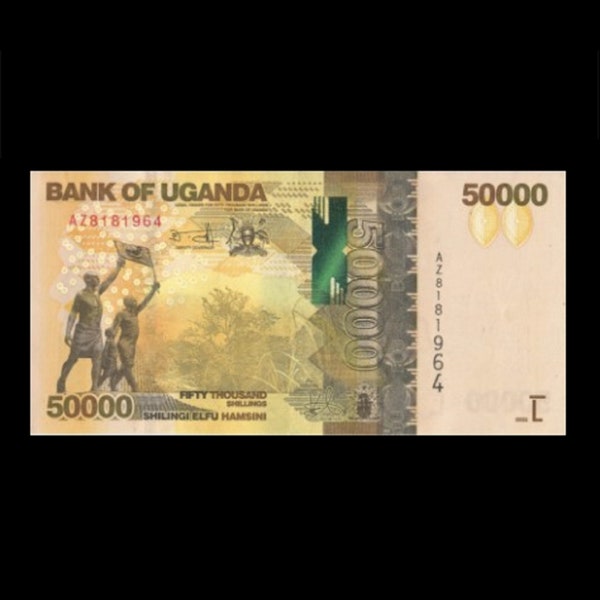 Uganda 50,000 Shilling UNC Currency Banknotes, P-54 - 1 pc (50K UGX))