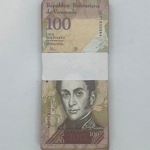 100 pcs x Venezuela 100 Bolivar Fuerte CIR Banknotes, P-93 (2007-2015) - Full Bundle, 1/10 Brick | Egan Store