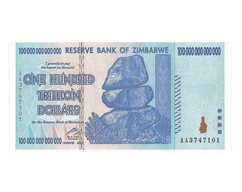 100 Trillion Dollar Zimbabwe UNC 2008 Banknote, P-91 (AA)  Egan Store