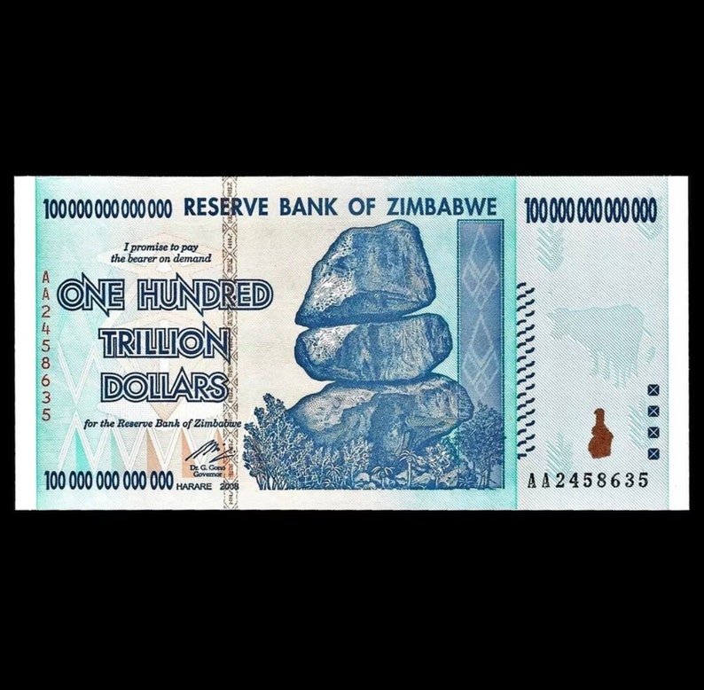 3 Pcs X 100 Trillion Zimbabwe 2008 Currency Banknotes Etsy