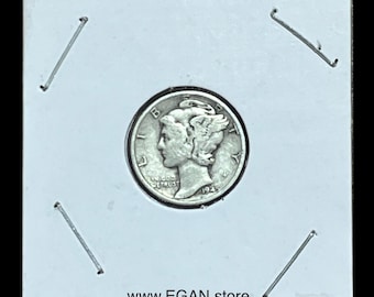 90% Silver US Mercury Dime (Circulated, 1916-1945) - 1 pc