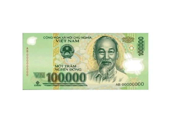 100000 Dong Vietnamita Un Billete De Pol mero De 100K VND Etsy Espa a