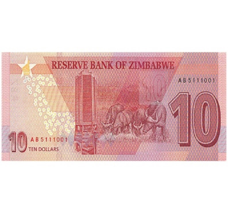 10 Dollar UNC Zimbabwe Currency Banknote / Bond Note Etsy