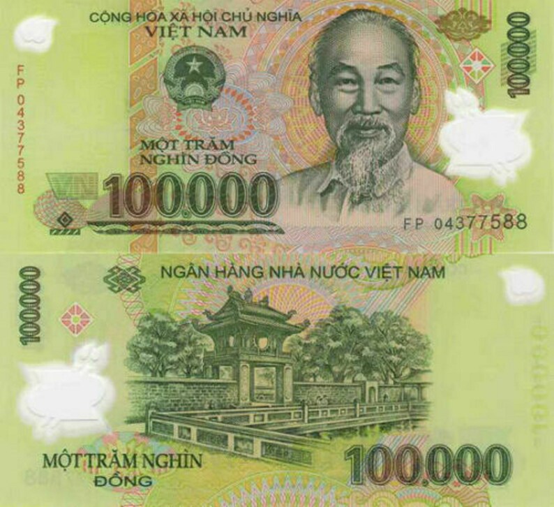 One Million UNC Vietnamese Dong Ten 10 X 100000 VND Etsy