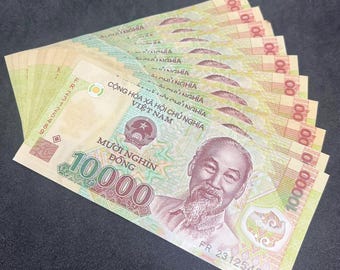 100,000 VND - 10 x 10,000 Vietnamese Dong CIR Polymer Banknotes (Vietnam Currency)