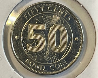 Zimbabwe UNC 50 Cent 2014 Bond Coin - 1 pc