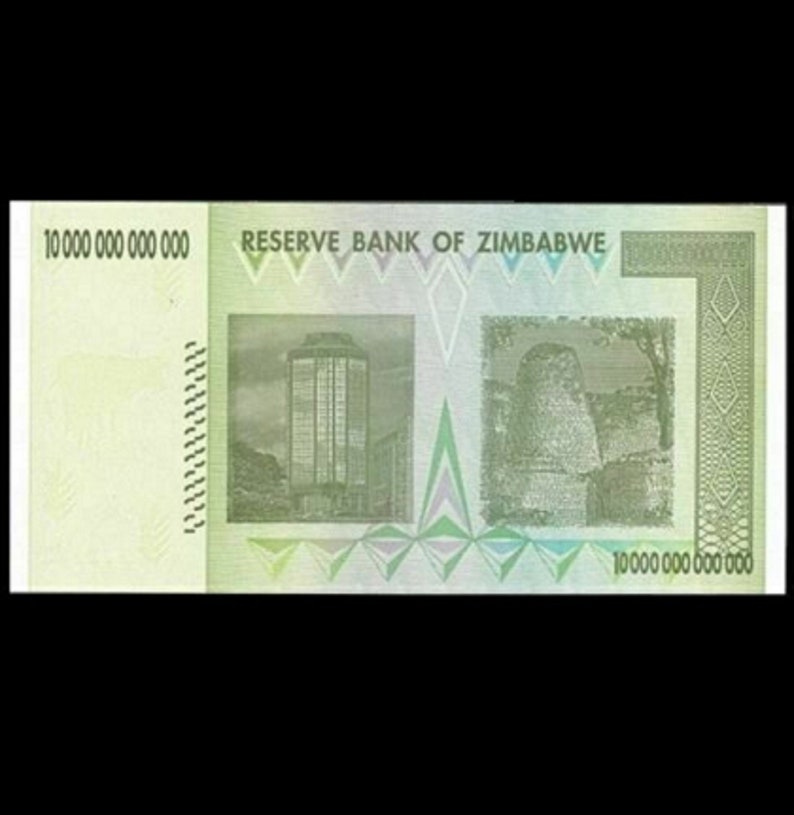 Ten Trillion Zimbabwe Dollars One 10 Trillion UNC Zim Etsy