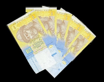 5 pcs x 1 Ukrainian Hryvnia UNC Banknotes (2014) = 5 Total