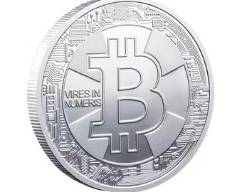 Bitcoin 1/2 oz Novelty Collector’s Coin in Protective Plastic Case (Color = Silver) - 1 pc | Egan Store