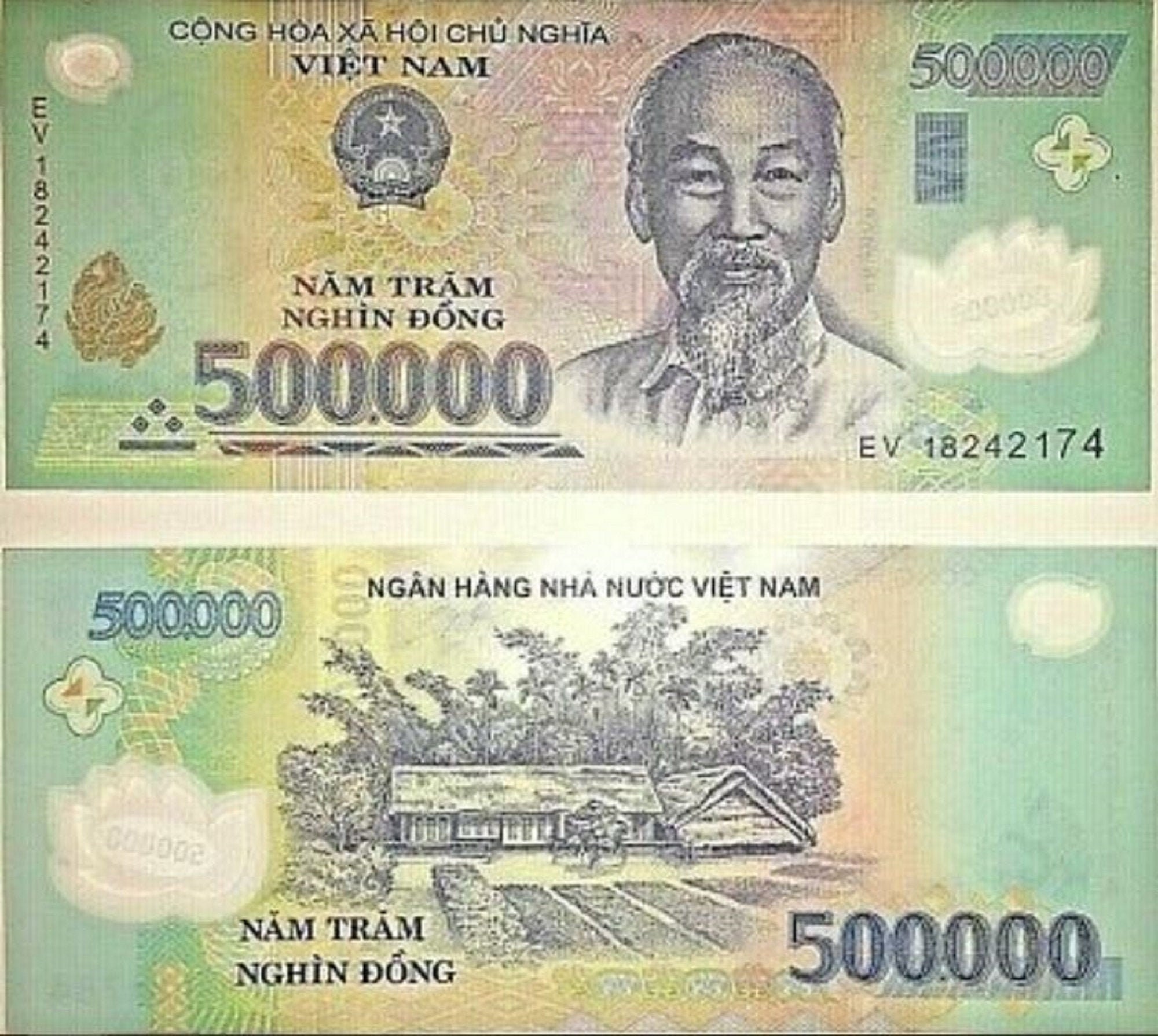 Paper Money World Fast Ship 2 X 500 000 Circulated Banknotes 1 