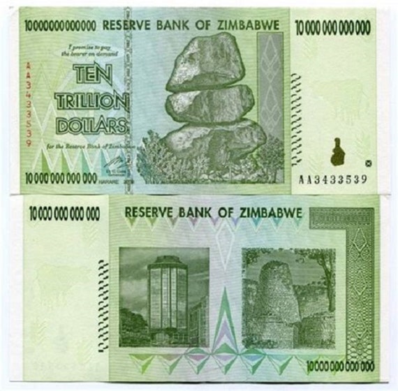 Zimbabwe Banknote 2008 Authentic AA Series $100 Trillion Dollars UNC 