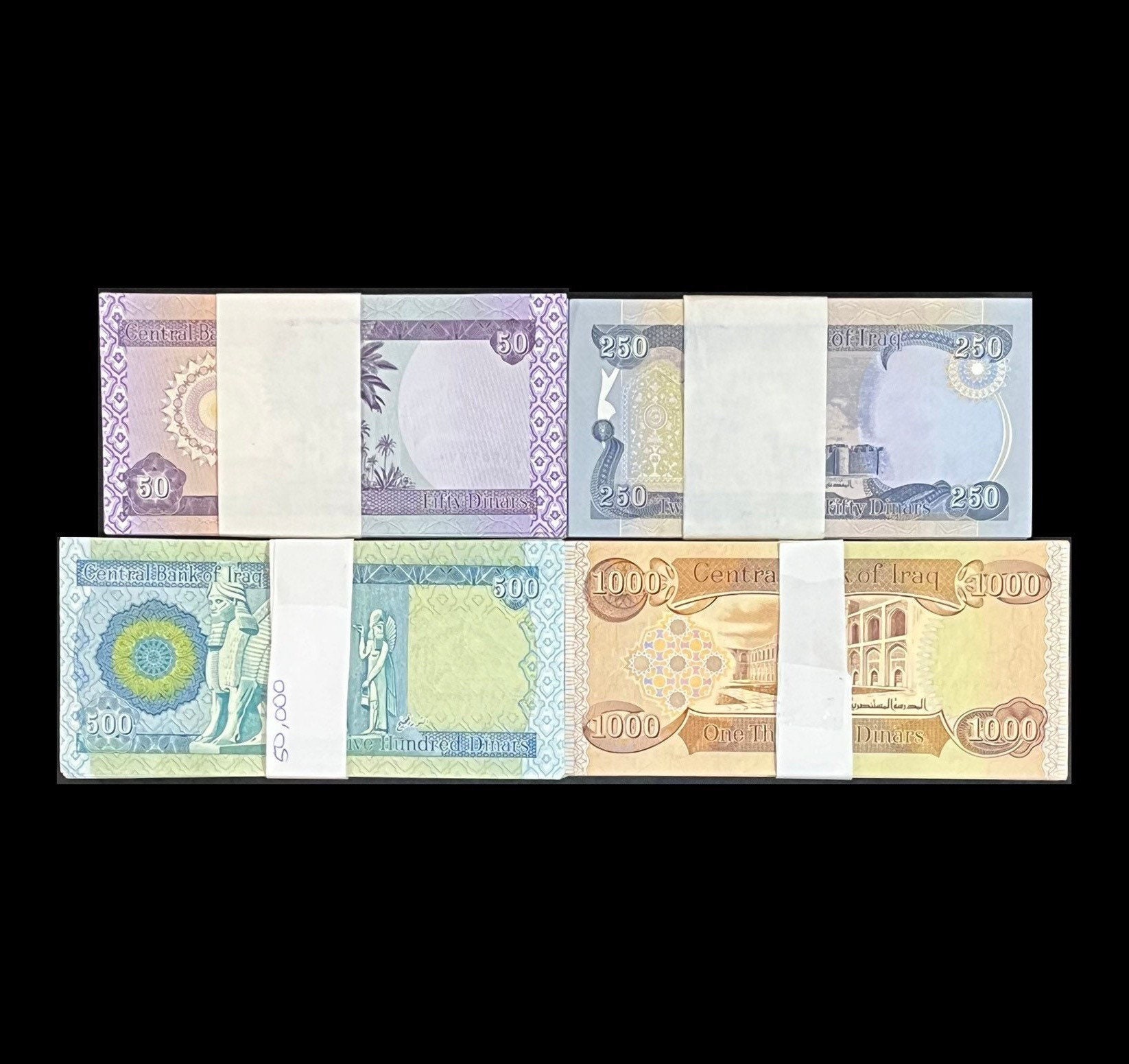 Four Authentic Iraqi Dinar UNC Currency Bundles: Each of Etsy Hong  Kong