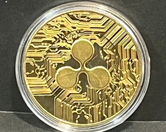 Ripple / XRP One Ounce Novelty Collector’s Coin in Protective Plastic Case (Gold Style 1) - 1 pc | Egan Store