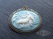 Mermaid Cameo Brooch - 4x4.5cm (1.57x1.77 Inches) - White Relief on Pale Blue Background - Antiqued Silvertone Base - Modern Vintage Style 