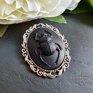 Egyptian | Scarab Beetle | Cameo Brooch | 4x5cm | 40x50mm | 1.57x1.96 Inches