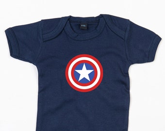 Captain America baby grow brother sister vest cute Avengers gift