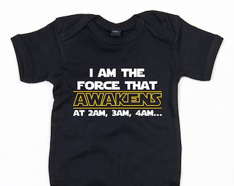 I am the Force that Awakens baby grow vest cute Star Wars gift