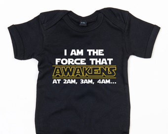 I am the Force that Awakens baby grow vest cute Star Wars gift