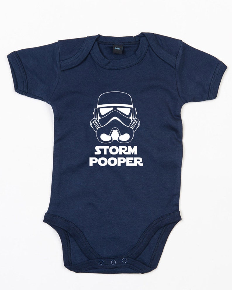 Storm Pooper baby grow vest cute Star Wars gift image 1