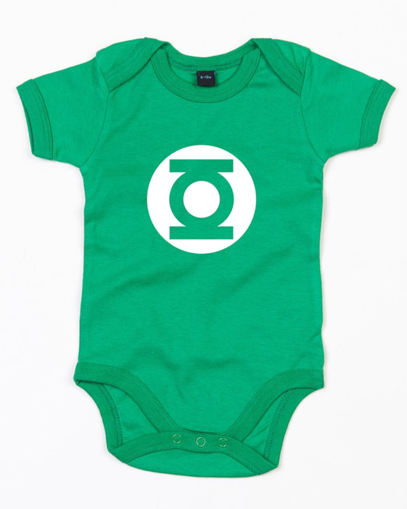 The Green Lantern baby grow brother sister vest cute Super hero gift image 1