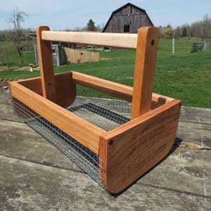 Wooden Vegetable Basket Made from Oak Wood with a Maple Handle. image 2
