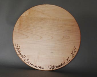 Personalized Wood Cake Stand or Cutting Board. Custom Cake Plate for Wedding or Anniversary. Wooden Cake Stand