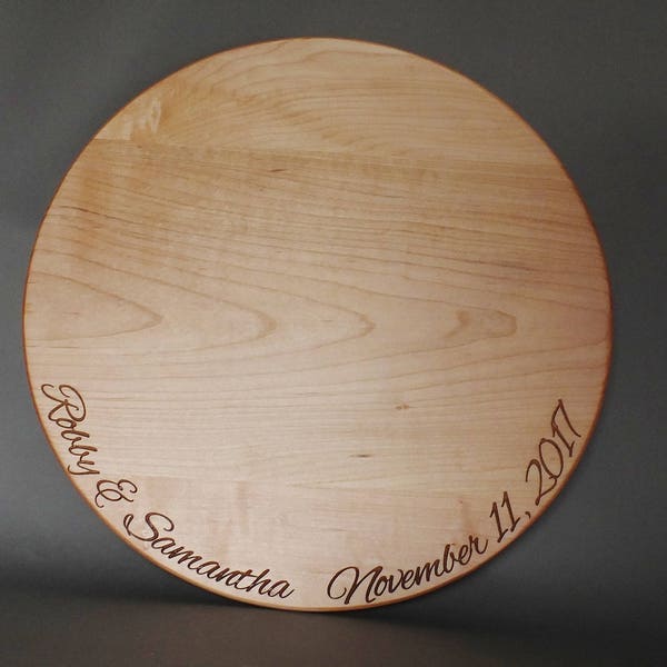 Personalized Wood Cake Stand or Cutting Board. Custom Cake Plate for Wedding or Anniversary. Wooden Cake Stand