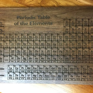 Periodic Table Cutting Board. Periodic Table Engraved on Maple, Walnut, Cherry or White Oak Wood. image 4