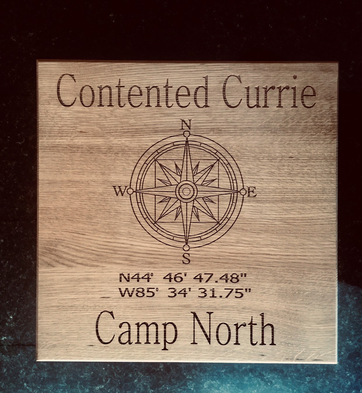 Nautical Engraved Wooden Sign In White Oak Walnut Cherry Or Maple Wood