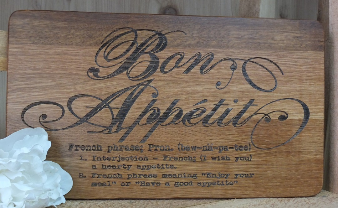 Unique Bon Appetit Cutting Board Beautiful Wooden Kitchen Etsy